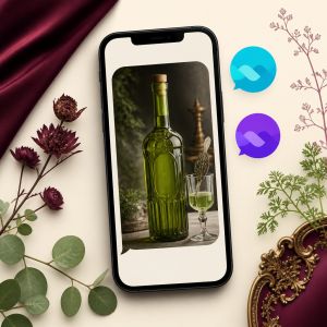 Отправка фотографии абсента через мессенджер
