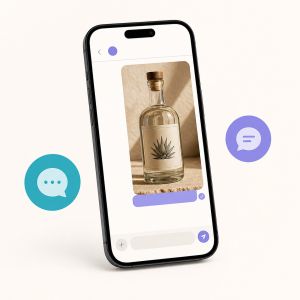 Отправка фотографии бутылки через мессенджер