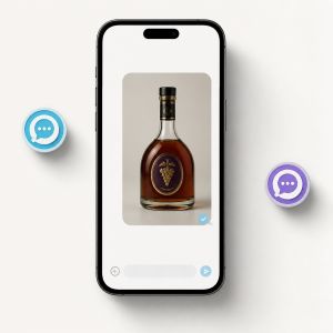 Отправка фотографии бренди через мессенджер